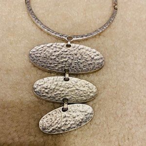 Silver toned choker necklace